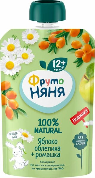 Пюре ФрутоНяня 90г м/у яблоко/облепиха/ромашка