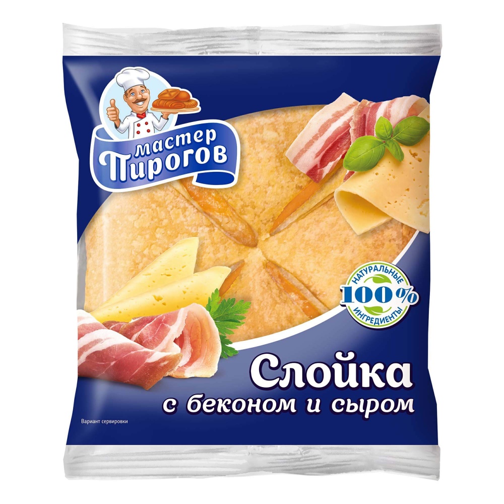 Слойка с беконом и сыром 70г Коломенское