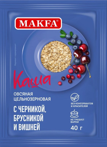 Каша Макфа овсяная 40г черника/брусника/вишня
