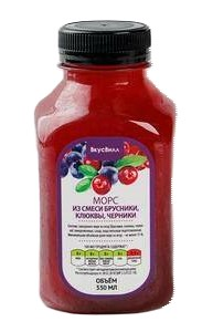 Морс ВкусВилл 0,33л брусника/клюква/черника