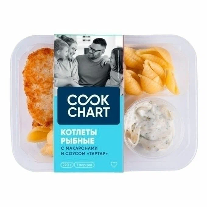Котлеты рыбные макароны/соус 220г Кук Чат