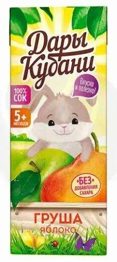 Сок Дары Кубани 200мл яблоко/груша