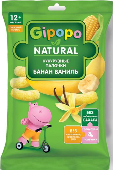 Палочки кукурузные Гипопо 20г банан/ваниль