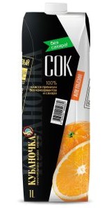 Сок Кубаночка 1л апельсин