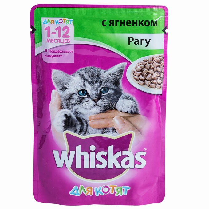 Вискас 75г для котят рагу ягненок