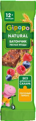 Батончик Гипопо 20г яблоко/клубника/малина/черника