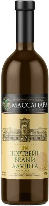 Вино Массандра портвейн Алушта 0,75л 17% бел РОССИЯ