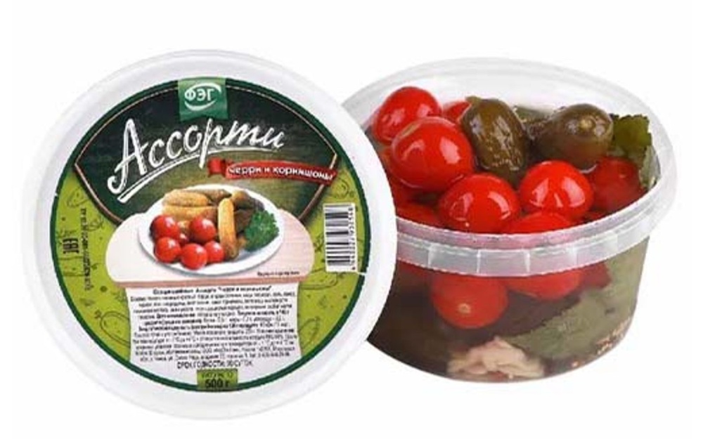 Ассорти овощное Черри и корнишоны 500г ФЭГ
