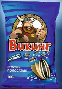 Семечки Викинг 100г полосатые/соль