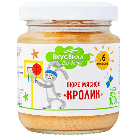 Пюре ВкусВилл 100г кролик