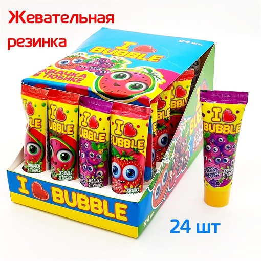 Жевательная резинка Ай Лав Баблс 20г тюбик