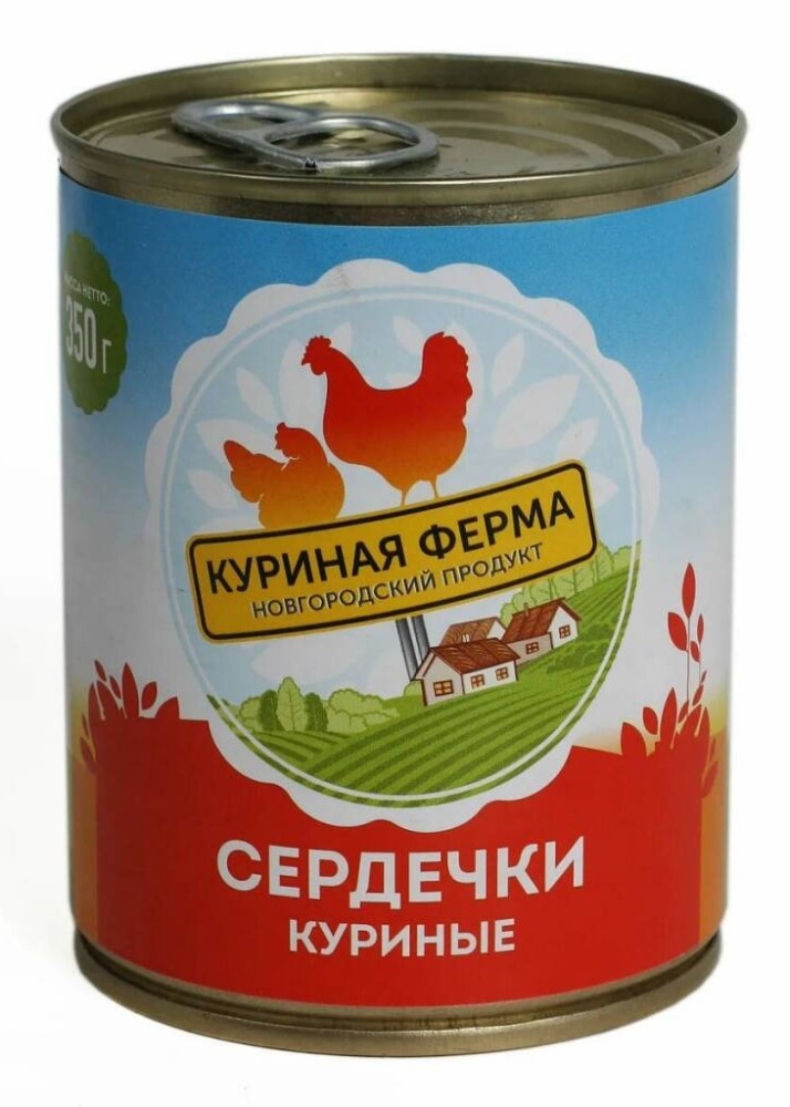 Сердечки куриные Куриная ферма 350г ж/б ключ
