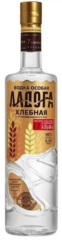 Водка Ладога 0,5л 40% хлебная Россия