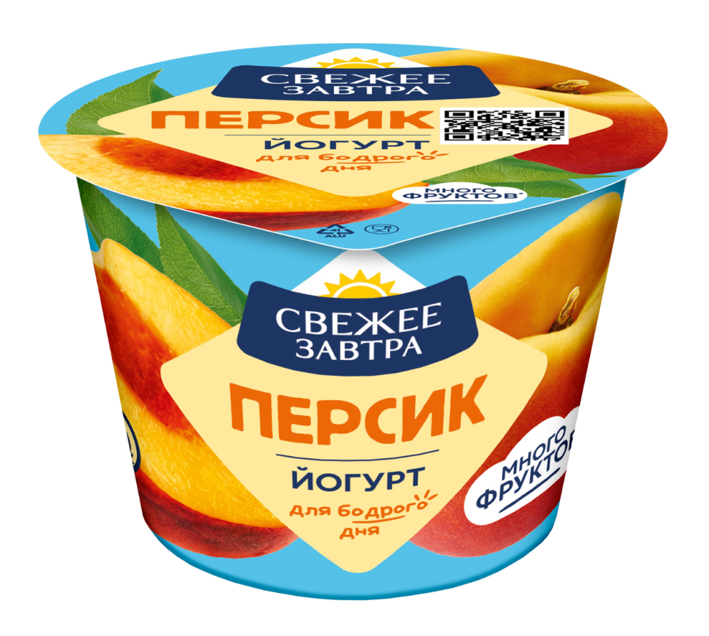 Йогурт Много ягод 2,6% 180г персик БЗМЖ