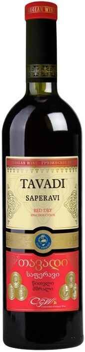 Вино Саперави 0,75л 11-13% кр сух Грузия Тавади