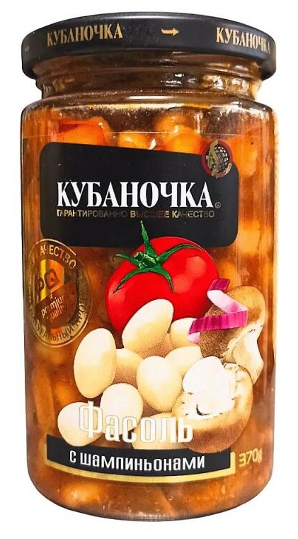 Фасоль Кубаночка 370г с шампиньонами