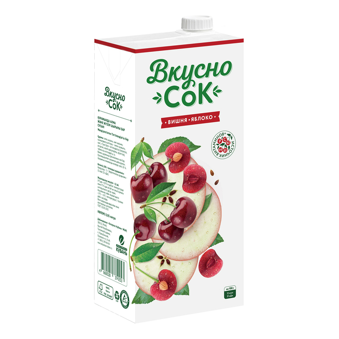 Сокосодержащий напиток Вкусносок 0,95л вишня/ябл