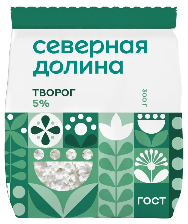 Творог Северная долина 5% 300г БЗМЖ