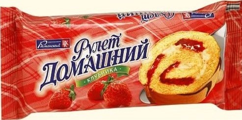 Рулет Домашний 150г клубника СЗМЖ