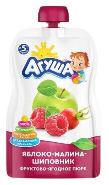 Пюре Агуша 90г м/у яблоко/малина/шиповник
