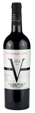 Вино Вилла Крым Каберне-Мерло Авторское 0,75л 11-13% кр сух