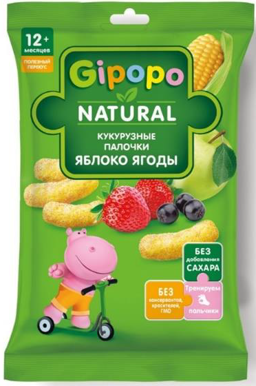 Палочки кукурузные Гипопо 20г яблоко/ягоды