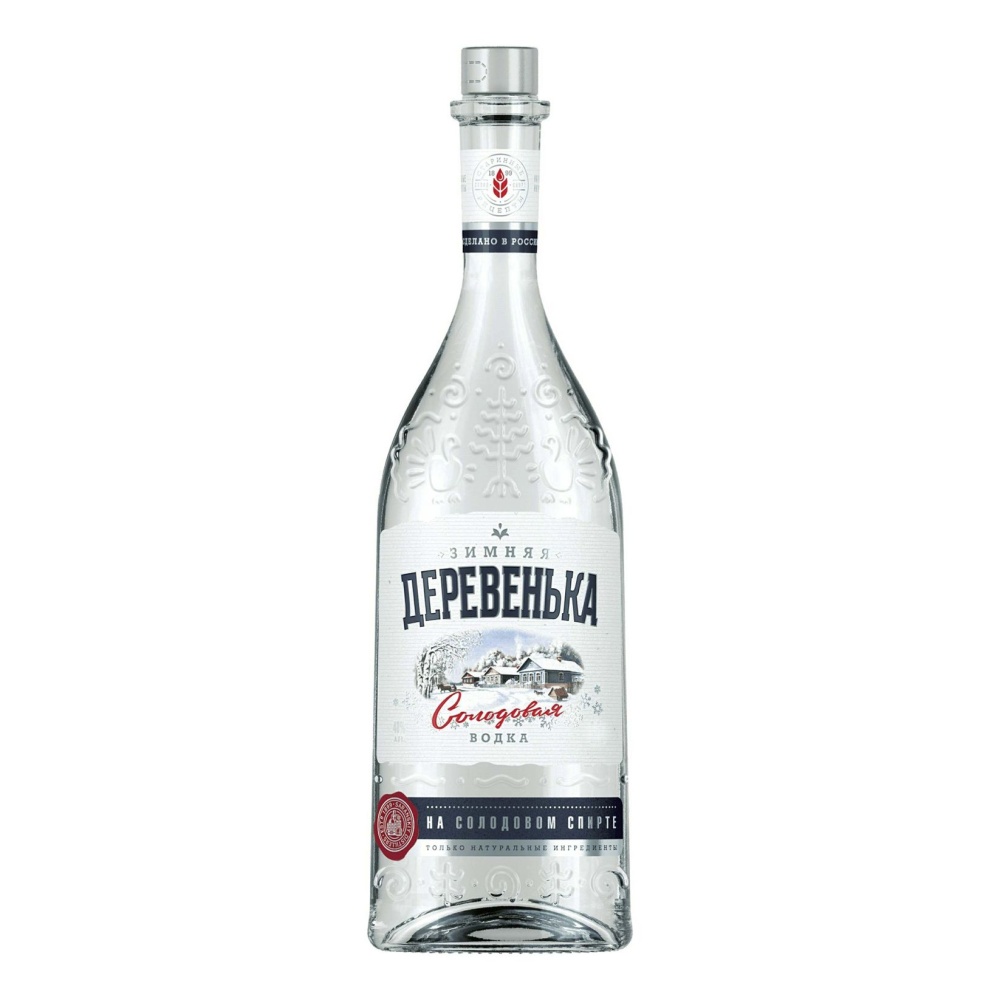 Водка Зимняя деревенька 0.1л 40% солодовая