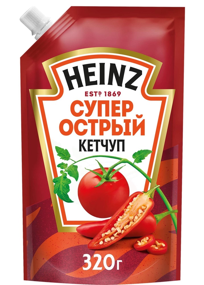 Кетчуп Хайнц 320г супер острый м/у