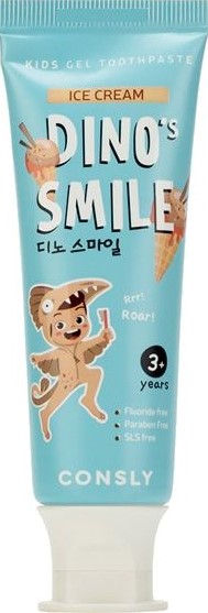 Зубная паста DINO's SMILE детская 60г пломбир Корея