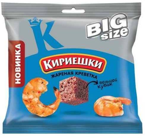Сухарики Кириешки Биг Сайз 80г жареная креветка