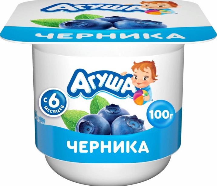 Творог Агуша 3,9% 100г черника БЗМЖ