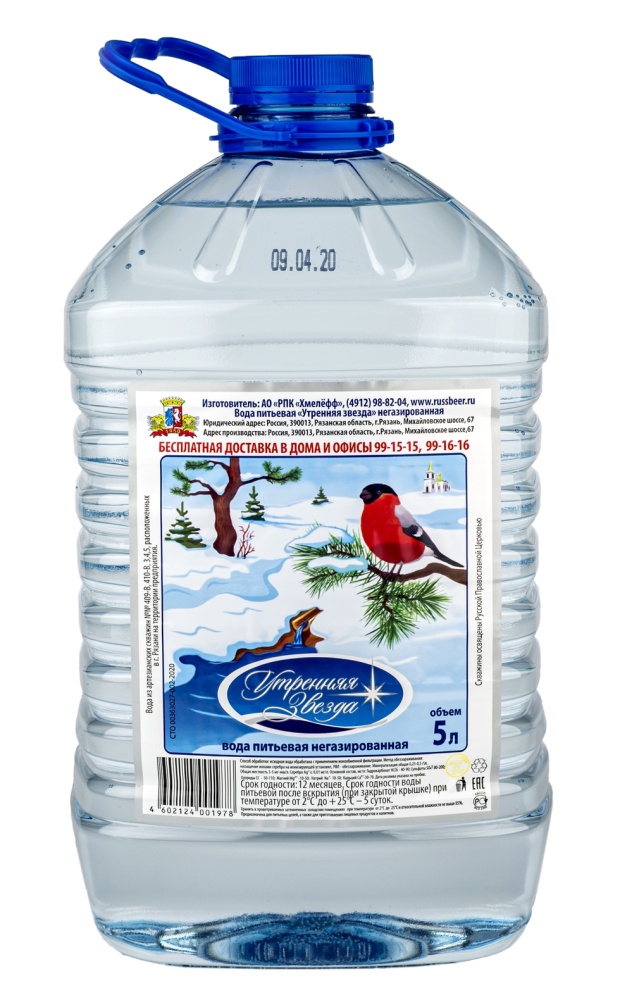 Вода негаз Утреняя звезда 5л