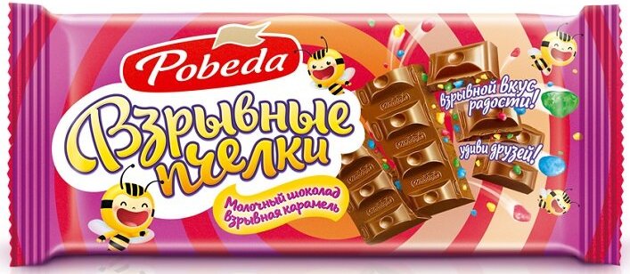 Шоколад Врывные пчелки 80г взрывная карамель