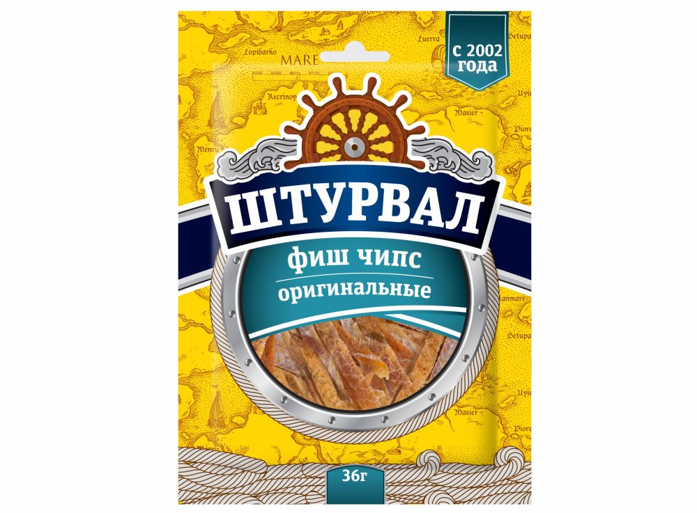 Фиш чипс Штурвал 36г сол сушеные