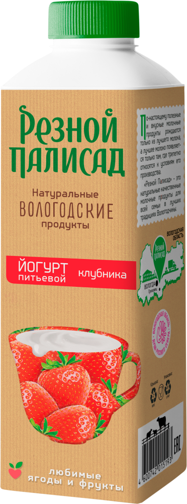 Йогурт Резной палисад пит 1,3% 500г клубника БЗМЖ