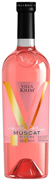 Вино Вилла Крым Мускат Ривьера 0,75л 12,5% роз п/сл Россия