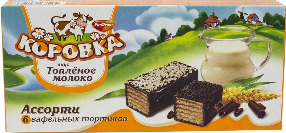 Торт вафельный Коровка 200г топленое молоко