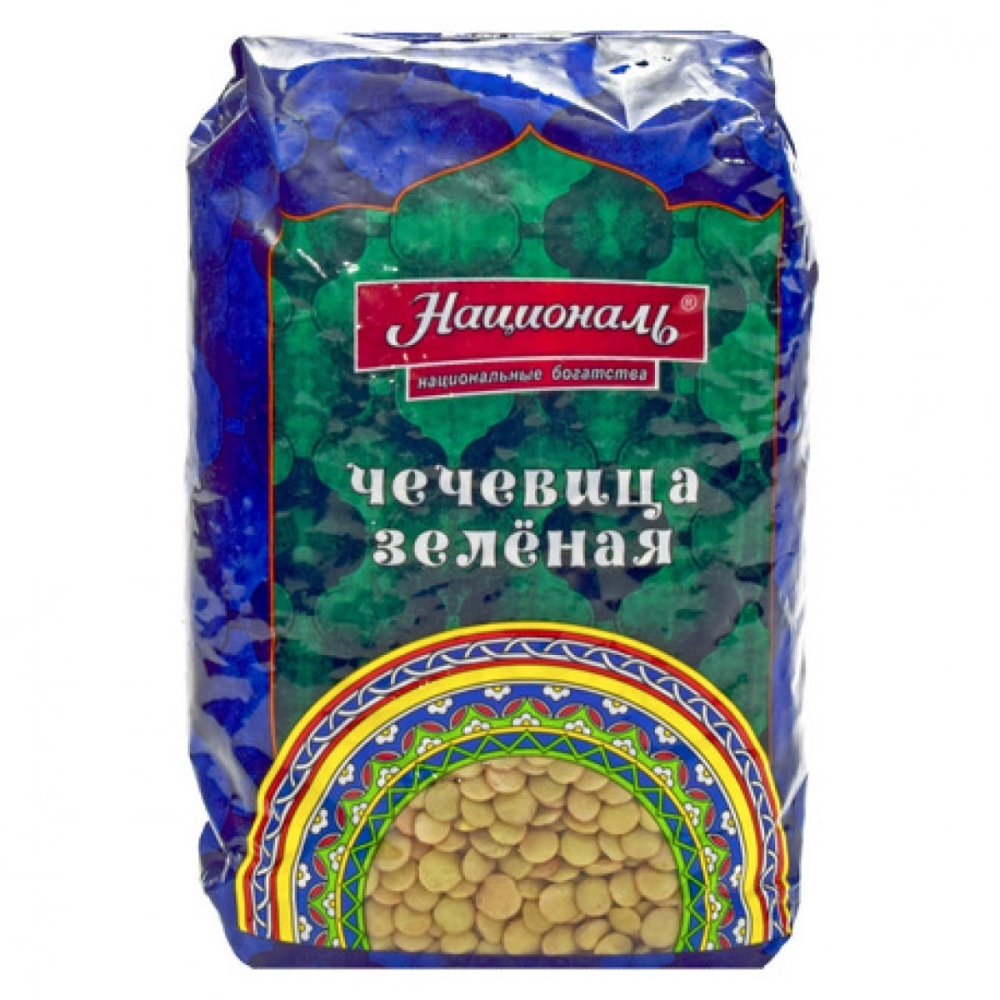 Крупа чечевица Националь 450г зеленая