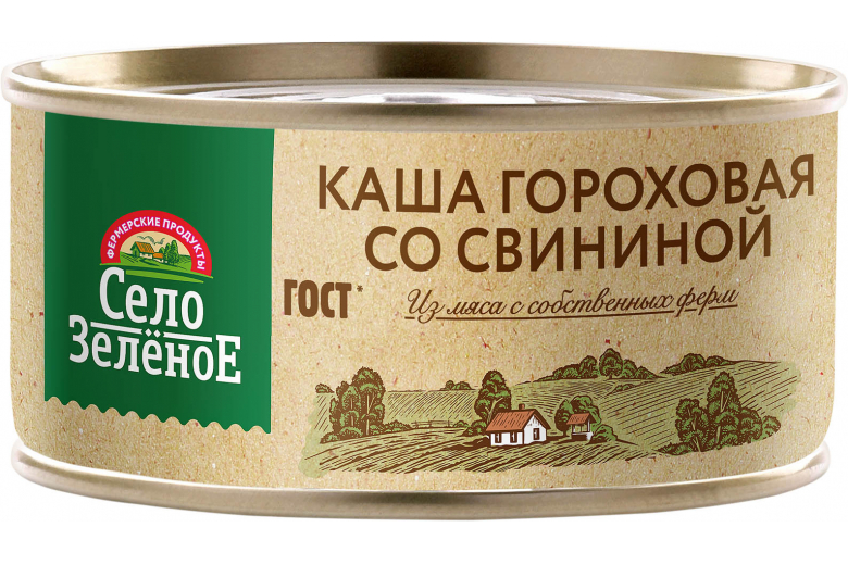 Каша Село зеленое 325г горох/свинина ж/б