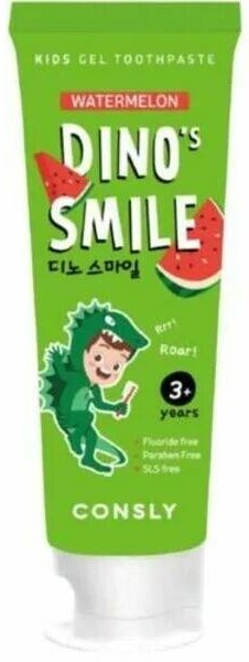 Зубная паста DINO's SMILE детская 60г арбуз Корея