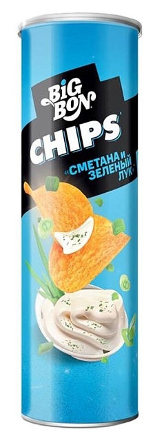 Чипсы БигБон 130г сметана/зеленый лук