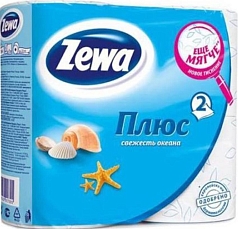 Туалетная бумага Зева плюс 1/4шт свежесть океана
