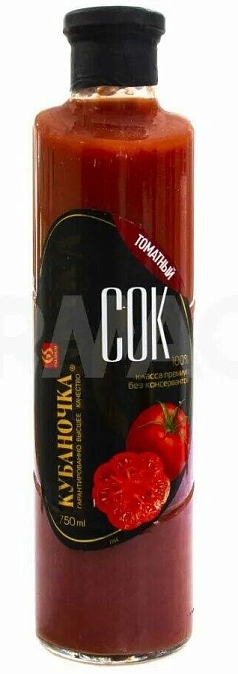 Сок Кубаночка 0,75л томатный ст