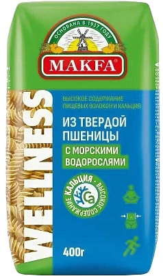 Макароны Макфа 400г спирали с водорослями