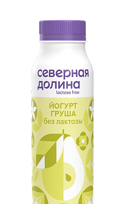 Йогурт Северная долина б/лактозы пит 2,2% 260г груша БЗМЖ