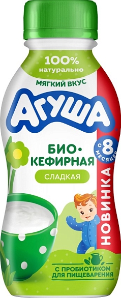 Бифидокефир Агуша 2,9% 180г сладкий