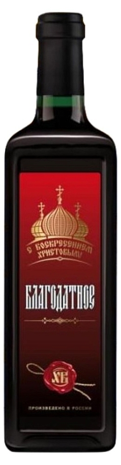 Вино Кагор Благодатное 0,75л 12% кр п/сл РОССИЯ