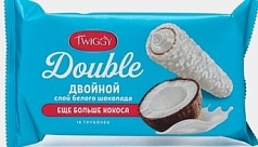 Вафли трубочки Твигги дабл 185г кокос/белый шоколад