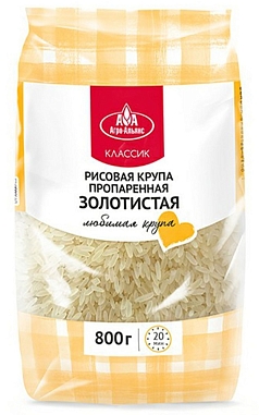 Крупа рис Агроальянс 800г золотистый пропаренный