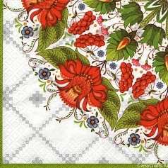 Салфетки Гратиас 33*33 3сл 1/16шт маки